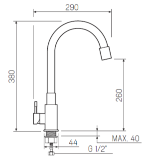 Смеситель для кухни РМС SUS124W-016F белый/нержавеющая сталь